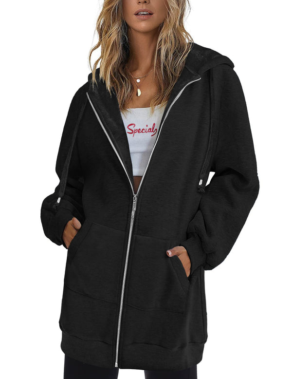 Women's Oversized Hooded Zip Up Fleece Jackets (Buy 2 Free Shipping)