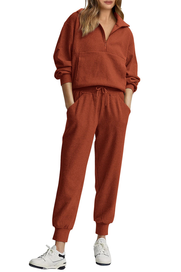 Women's 2 Piece Long Sleeve Half Zip Pullover Fall Tracksuit Sweatsuits Set(Buy 2 Free Shipping)